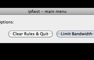 Main screen. Clear & Quit will remove the bandwidth limitations.