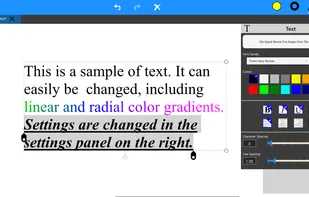SaviDraw - Text tool settings panel