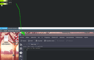 editing a note with a different editor (Kate in this case)