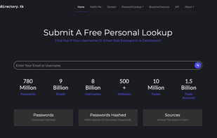 Find out what passwords were leaked with a specific email or username.