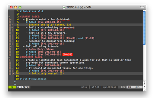 Quicktask (Vim plugin) screenshot 1