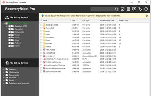 RecoveryRobot Undelete - Result List