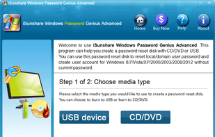 iSunshare Windows Password Genius screenshot 1