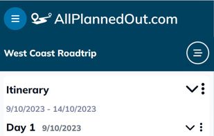 Itinerary view on mobile