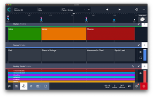Timeline with automated scene switching