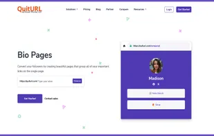 QuitURL offers the Best Bio Page Tool, allowing you to create stunning, customizable bio pages that showcase all your important links in one place. Perfect for creators, influencers, and businesses, QuitURL Bio Pages help you convert followers into customers by giving them a single, branded hub to access your content, products, and social profiles. With a clean design, easy setup...