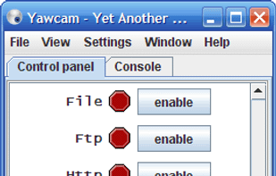 The main window (control panel)
