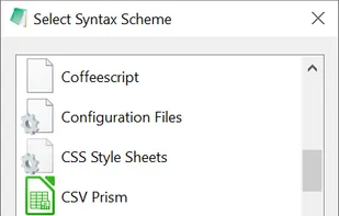 Select Syntax Scheme