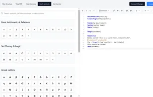 Math Keyboard of LaTeXWriter