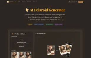 Homepage of AI Polaroid Generator - Transform any photo into vintage polaroids in 10 seconds.