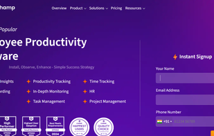 Time Champ is a comprehensive productivity monitoring software that helps businesses track and optimize their team’s performance. It offers features like activity tracking, screenshots, productivity monitoring, real-time monitoring, time and attendance tracking, API integration, alerts, and detailed reports.