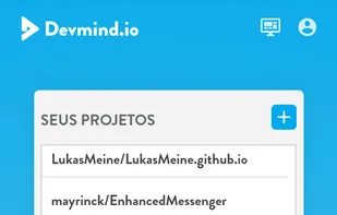 The Project Selection screen (mobile version)
