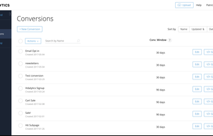Vidalytics Conversions Page