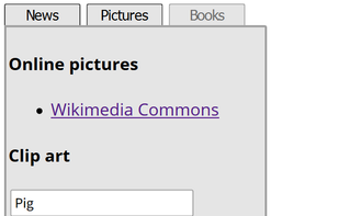 Search for clip art using Library