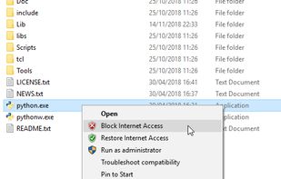 Context menu entry