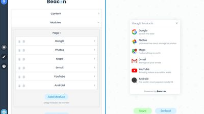 Live Beacon widget editor