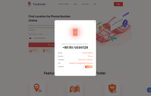Phone tracking process of TrackMobi