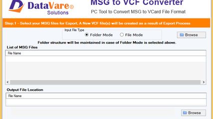 DataVare MSG to VCF Converter screenshot 1