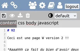 Mobile view of page editor
