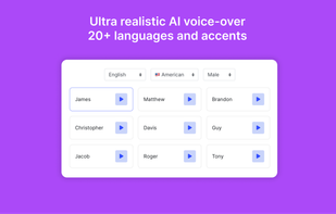Language and accent selector