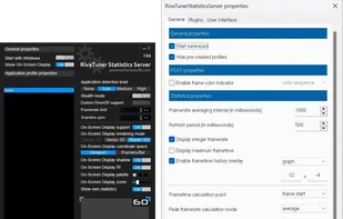 Main window + settings page