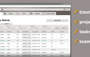 timetracking, projects, tasks, teams