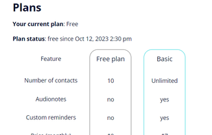 Current Knei plans page (demo version)