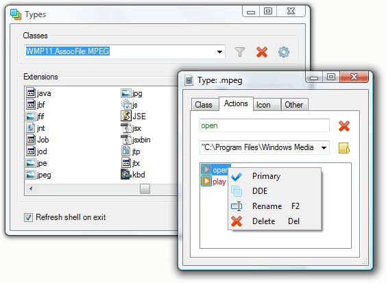 FileTypesMan - Alternative to 'File Types' manager of Windows