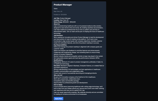 Applicant's view of job description