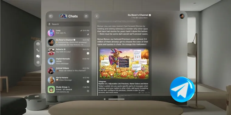 Telegram CEO reveals plans for VisionOS app tailored for Apple Vision Pro image