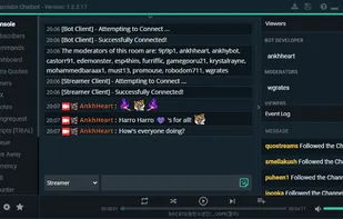 Streamlabs Chatbot console to see the live chat