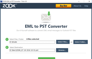 ZOOK EML to PST Converter screenshot 1