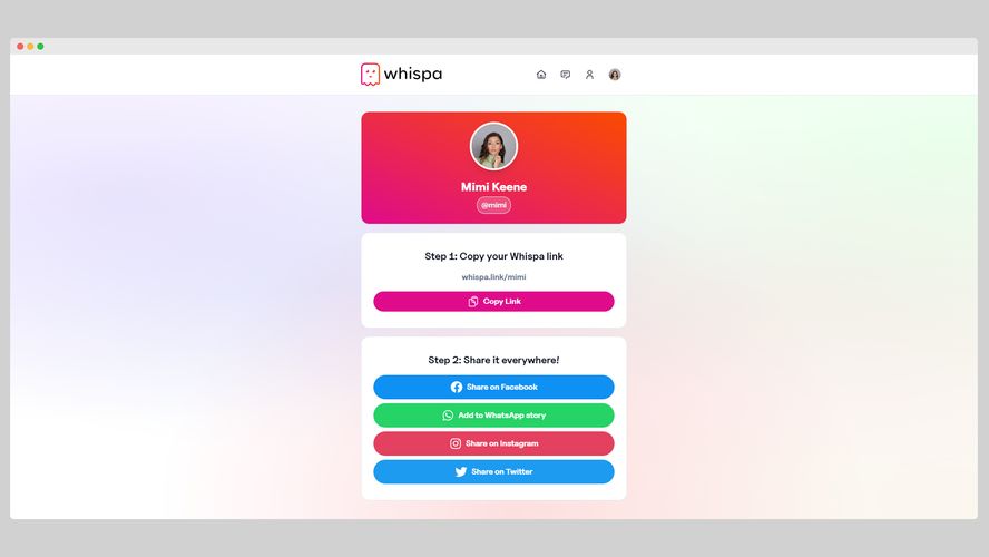 Whispa: / Get anonymous messages and honest feedback about yourself ...