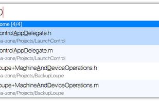 Fuzzy Search
Type a few characters and GoToFile will show matching items instantaneous. Fuzzy Search means you can leave out characters and type only the more pregnant ones. It's just the order that matters. Typing upper-case characters will favour items with those characters at word boundaries. GoToFile can search by file name or by complete path.