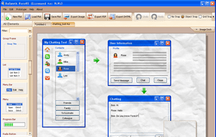 Wireframing with Windows XP UI theme.