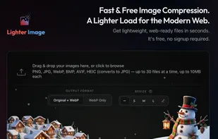 LighterImage.com batch imagen compression interface.