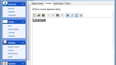 Use the integrated editor to write your license texts