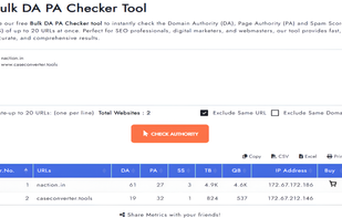 Demo for Bulk DA PA Checker Tool by GUESTPOSTLINKS