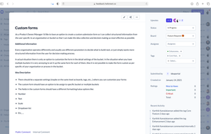 Single post management view for Product Managers.