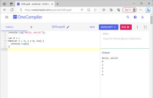 OneCompiler screenshot 1
