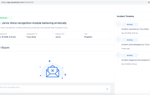 Incident details page in squadcast