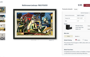 Choosing frame color and mat.