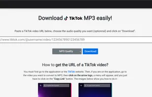 Screenshot n°1 of the homepage of tiktok-download-mp3.com