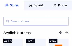 Choose from variety of stores and get discounts on every item you shop!