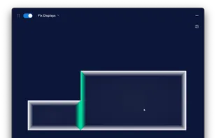 Cursr running locally to map the edges of disparate monitors. This enables the pointer to move between screens anywhere along the edge - not just where the OS sees the screen edges meeting up.