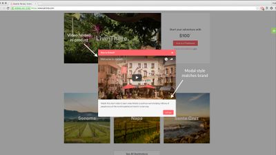 Chameleon allows you to build modals that overlay on your core web product. Here's an example modal for AirBnB 