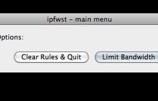 Main screen. Clear & Quit will remove the bandwidth limitations.