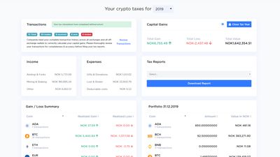 Tax report page