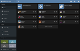 asf-ui Web Interface for ASF (Bots view)