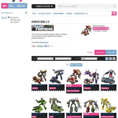 A catalog, showcasing Transformers Generation 3.0